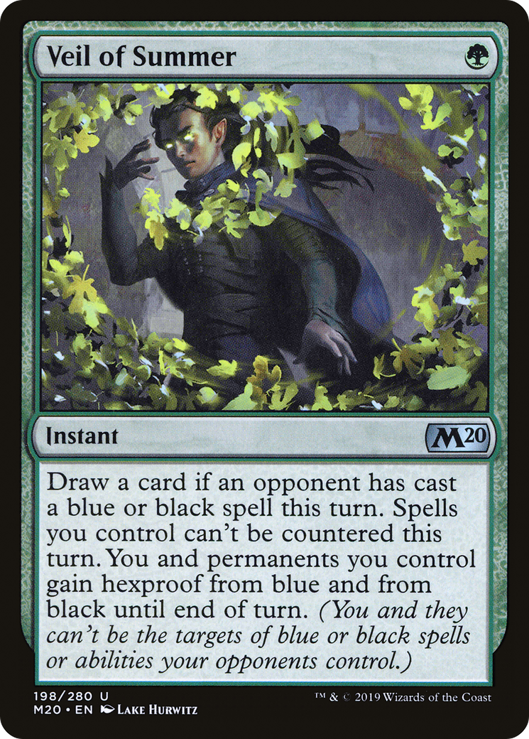 Veil of Summer (M20-198) - Core Set 2020 - Premium MTG Single from Wizards of the Coast - Just $3.61! Shop now at Game Crave Tournament Store