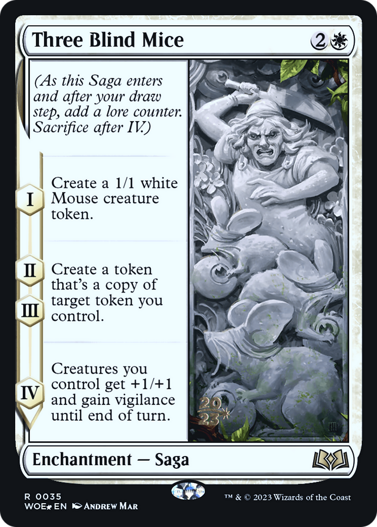 Three Blind Mice (PWOE-35S) - Wilds of Eldraine Promos Foil - Premium MTG Single from Wizards of the Coast - Just $0.44! Shop now at Game Crave Tournament Store