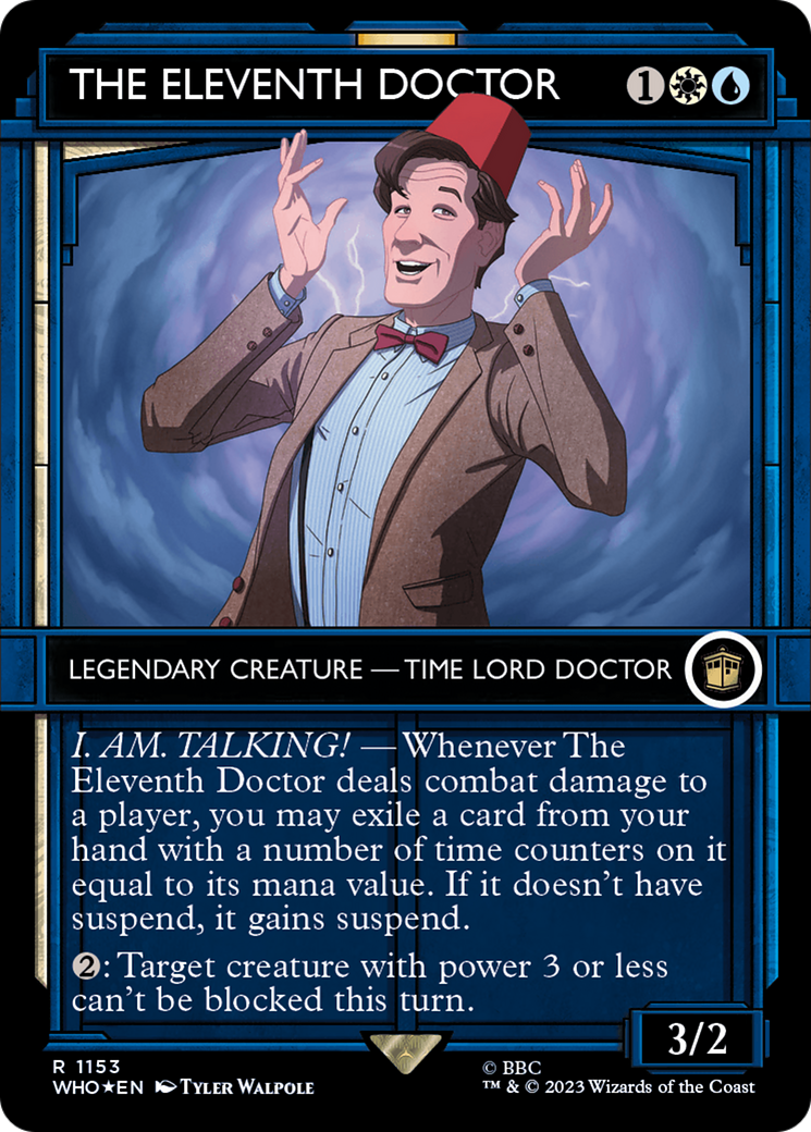 The Eleventh Doctor (WHO-1153) - Doctor Who: (Showcase) (Borderless) Foil - Premium MTG Single from Wizards of the Coast - Just $2.90! Shop now at Game Crave Tournament Store