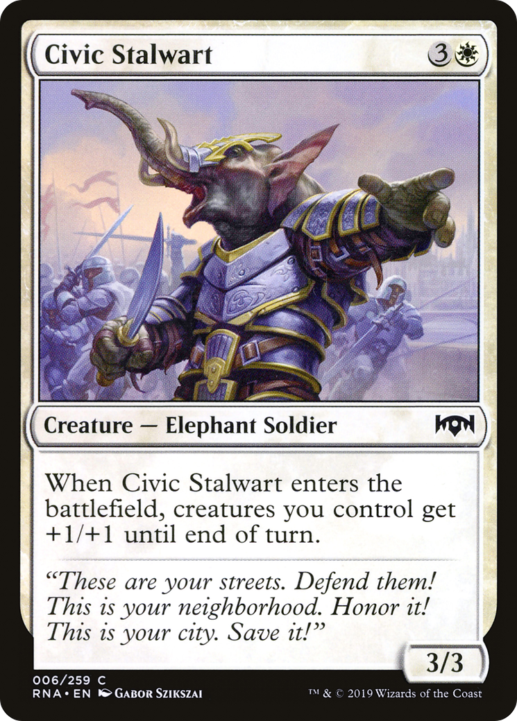 Civic Stalwart (RNA-006) - Ravnica Allegiance Foil - Premium MTG Single from Wizards of the Coast - Just $0.25! Shop now at Game Crave Tournament Store