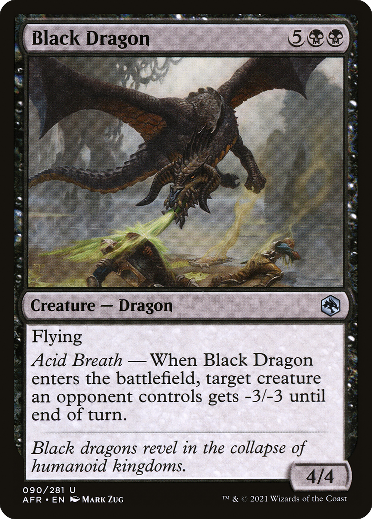 Black Dragon (AFR-090) - Adventures in the Forgotten Realms - Premium MTG Single from Wizards of the Coast - Just $0.08! Shop now at Game Crave Tournament Store