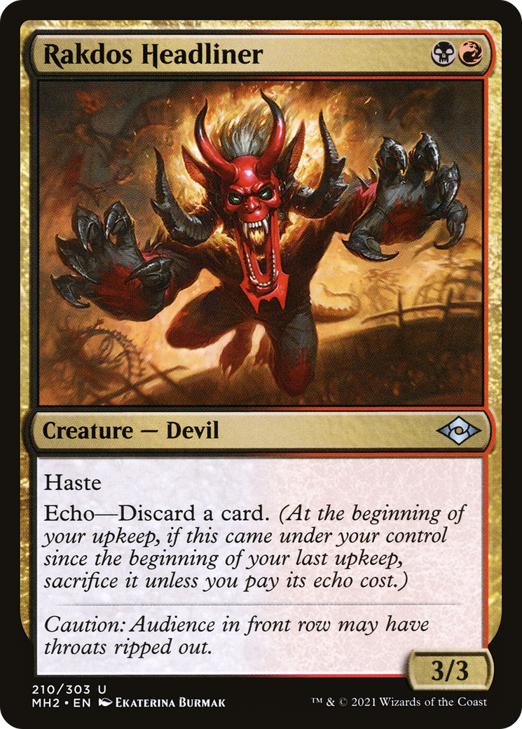 Rakdos Headliner (MH2-210) - Modern Horizons 2 - Premium MTG Single from Wizards of the Coast - Just $0.25! Shop now at Game Crave Tournament Store