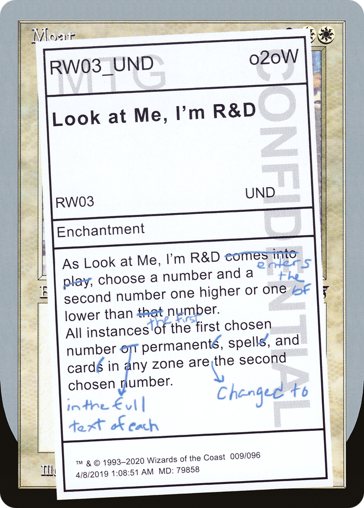 Look at Me, I'm R&D (UND-009) - Unsanctioned - Premium MTG Single from Wizards of the Coast - Just $0.08! Shop now at Game Crave Tournament Store