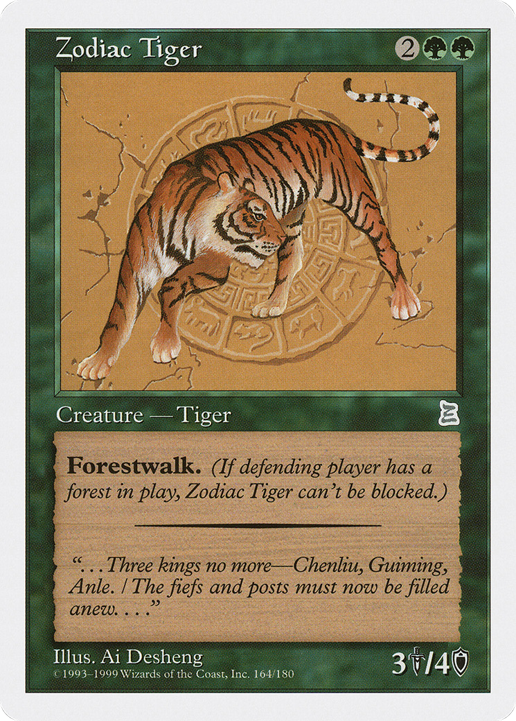 Zodiac Tiger (PTK-164) - Portal Three Kingdoms - Premium MTG Single from Wizards of the Coast - Just $10.85! Shop now at Game Crave Tournament Store