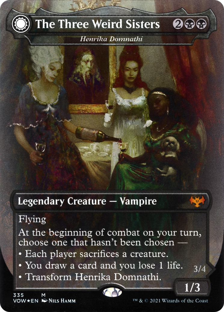 Henrika Domnathi // Henrika, Infernal Seer (VOW-335) - Innistrad: Crimson Vow: (Double Faced Transform) (Borderless) Foil - Premium MTG Single from Wizards of the Coast - Just $4.71! Shop now at Game Crave Tournament Store