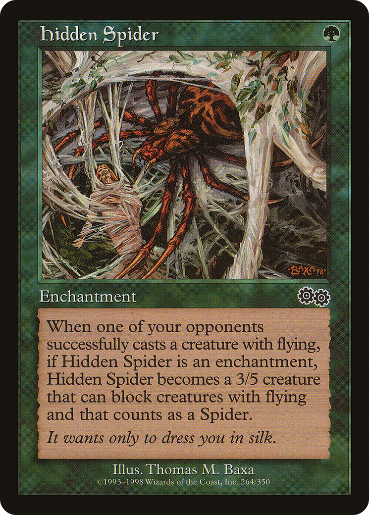 Hidden Spider (USG-264) - Urza's Saga - Premium MTG Single from Wizards of the Coast - Just $0.26! Shop now at Game Crave Tournament Store