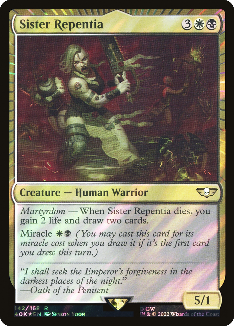 Sister Repentia (40K-142★) - Warhammer 40,000 Commander Foil - Premium MTG Single from Wizards of the Coast - Just $0.57! Shop now at Game Crave Tournament Store