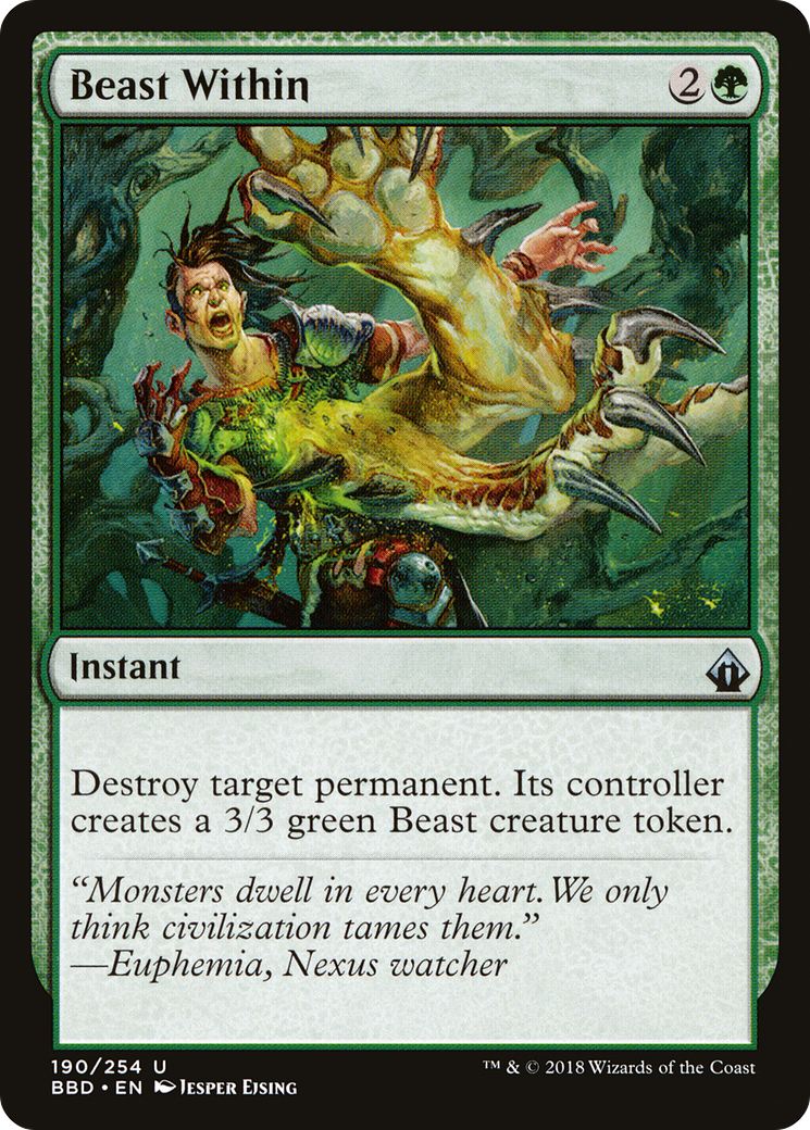Beast Within (BBD-190) - Battlebond - Premium MTG Single from Wizards of the Coast - Just $0.25! Shop now at Game Crave Tournament Store