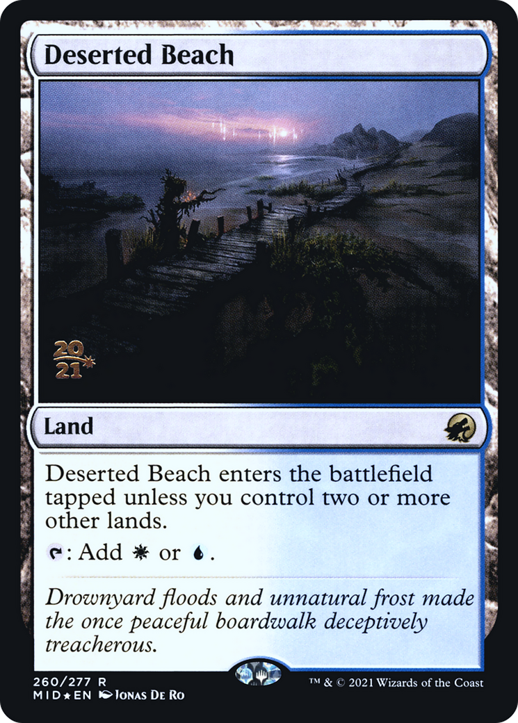 Deserted Beach (PMID-260S) - Innistrad: Midnight Hunt Promos Foil - Premium MTG Single from Wizards of the Coast - Just $1.20! Shop now at Game Crave Tournament Store