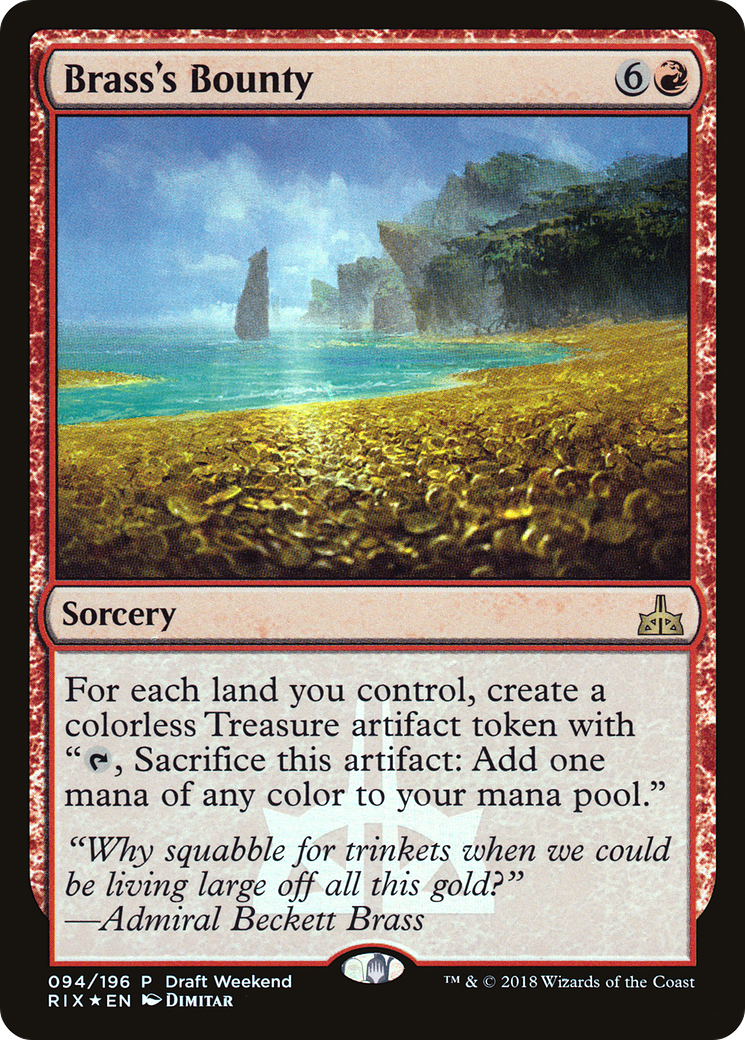 Brass's Bounty (PRIX-094) - Rivals of Ixalan Promos Foil - Premium MTG Single from Wizards of the Coast - Just $0.25! Shop now at Game Crave Tournament Store