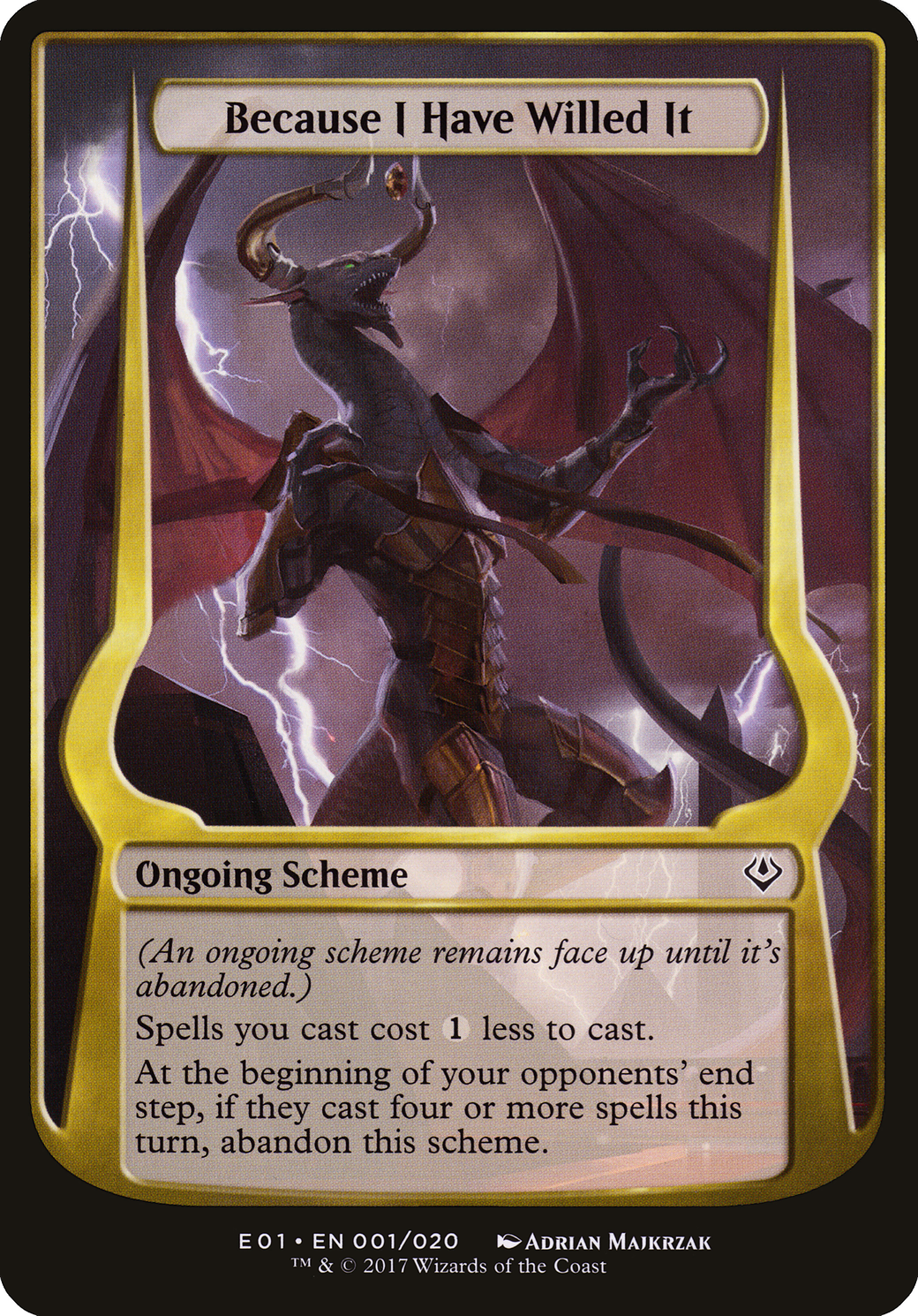 Because I Have Willed It (OE01-01★) - Archenemy: Nicol Bolas Schemes - Premium MTG Single from Wizards of the Coast - Just $0.32! Shop now at Game Crave Tournament Store