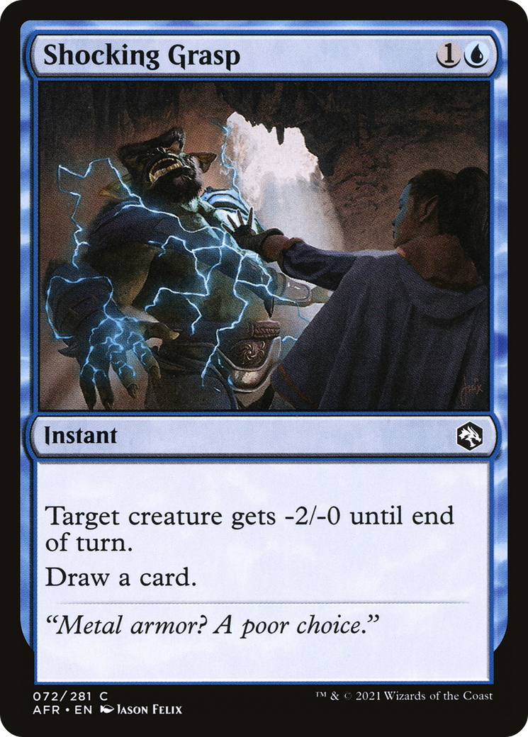 Shocking Grasp (AFR-072) - Adventures in the Forgotten Realms - Premium MTG Single from Wizards of the Coast - Just $0.25! Shop now at Game Crave Tournament Store