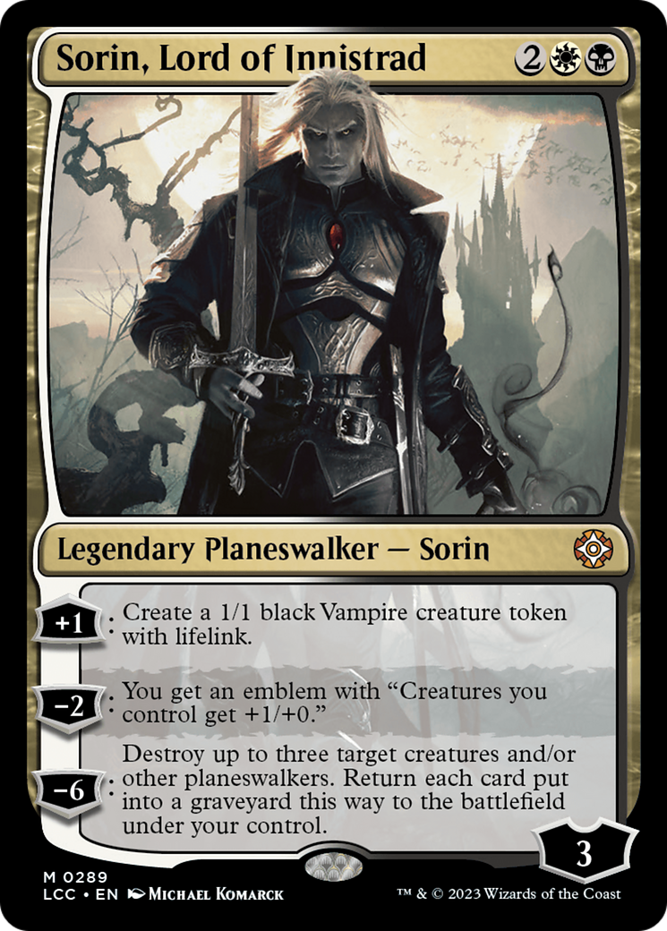 Sorin, Lord of Innistrad (LCC-289) - The Lost Caverns of Ixalan Commander - Premium MTG Single from Wizards of the Coast - Just $0.08! Shop now at Game Crave Tournament Store