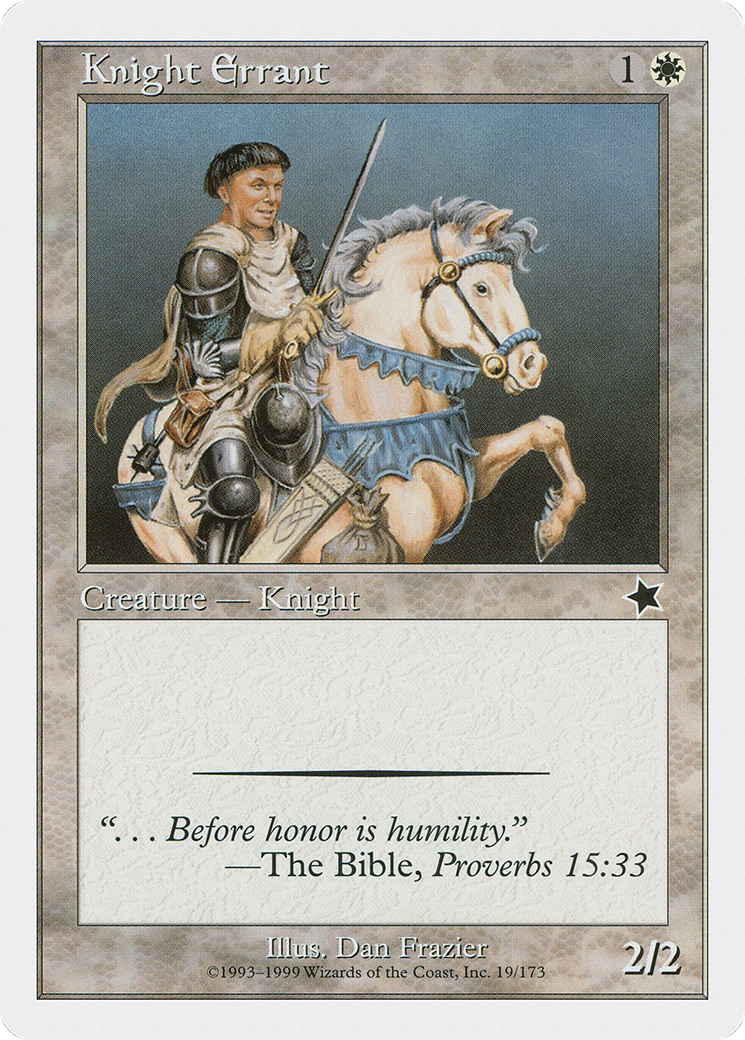 Knight Errant (S99-019) - Starter 1999 - Premium MTG Single from Wizards of the Coast - Just $0.25! Shop now at Game Crave Tournament Store