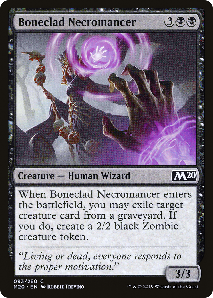 Boneclad Necromancer (M20-093) - Core Set 2020 Foil - Premium MTG Single from Wizards of the Coast - Just $0.08! Shop now at Game Crave Tournament Store