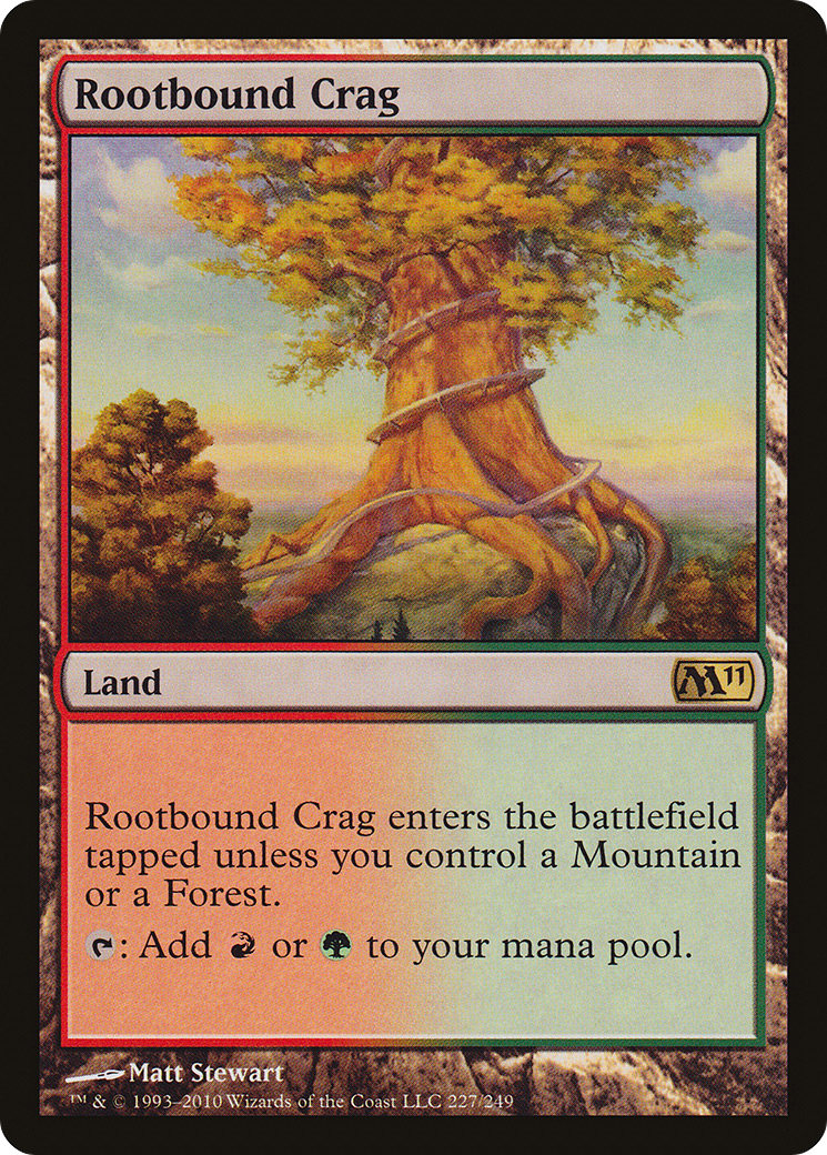 Rootbound Crag (M11-227) - Magic 2011 Foil - Premium MTG Single from Wizards of the Coast - Just $1.15! Shop now at Game Crave Tournament Store