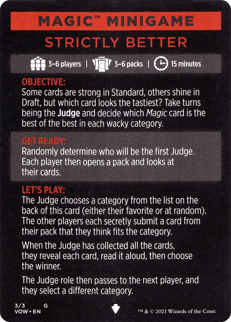 Strictly Better // Strictly Better (cont'd) (MVOW-003) - Innistrad: Crimson Vow Minigames - Premium MTG Single from Wizards of the Coast - Just $0! Shop now at Game Crave Tournament Store