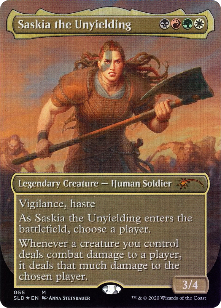 Saskia the Unyielding (SLD-055) - Secret Lair Drop (Borderless) Foil - Premium MTG Single from Wizards of the Coast - Just $2.26! Shop now at Game Crave Tournament Store