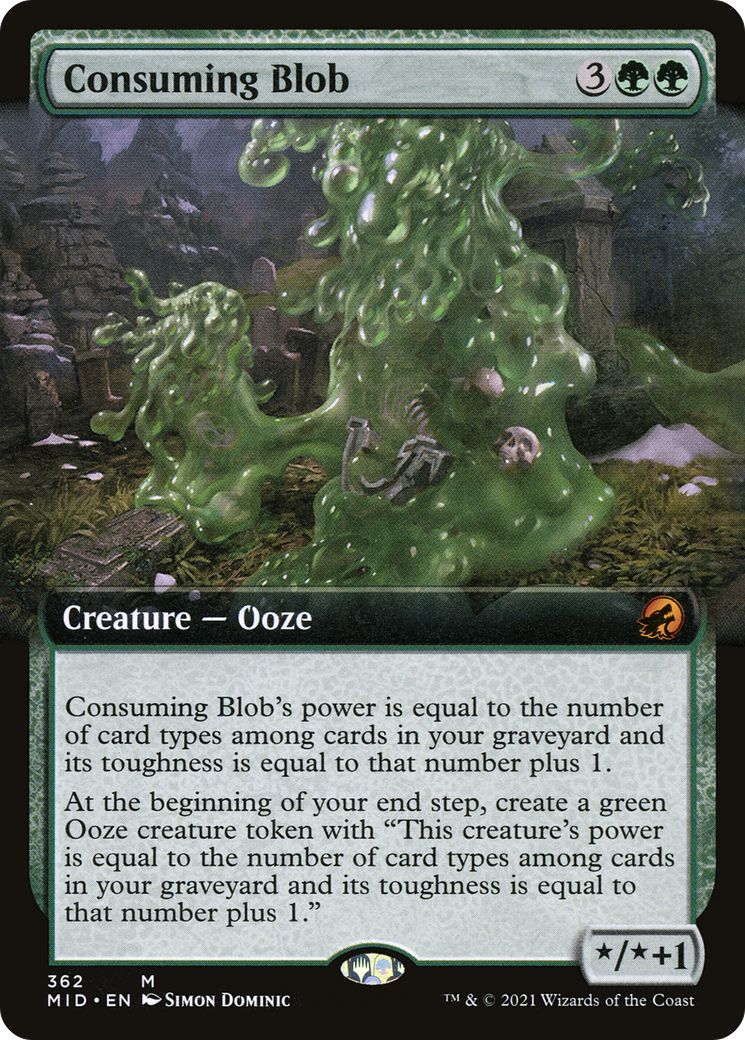 Consuming Blob (MID-362) - Innistrad: Midnight Hunt: (Extended Art) - Premium MTG Single from Wizards of the Coast - Just $0.30! Shop now at Game Crave Tournament Store