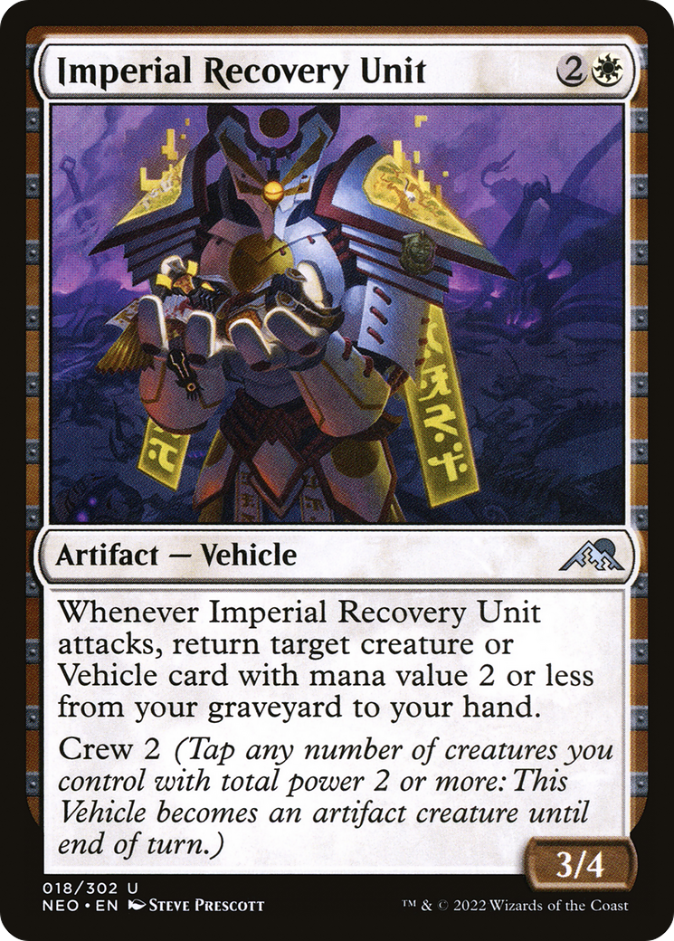 Imperial Recovery Unit (NEO-018) - Kamigawa: Neon Dynasty - Premium MTG Single from Wizards of the Coast - Just $0.03! Shop now at Game Crave Tournament Store