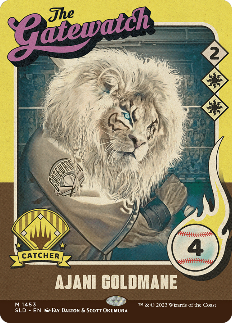 Ajani Goldmane // Ajani Goldmane (SLD-1453) - Secret Lair Drop: (Full Art) (Borderless) Foil - Premium MTG Single from Wizards of the Coast - Just $4.02! Shop now at Game Crave Tournament Store