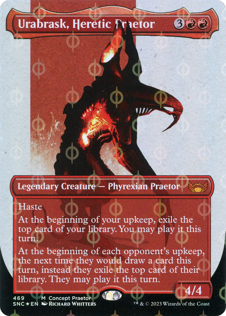 Urabrask, Heretic Praetor (SNC-469) - Streets of New Capenna (Borderless) Foil - Premium MTG Single from Wizards of the Coast - Just $1.95! Shop now at Game Crave Tournament Store