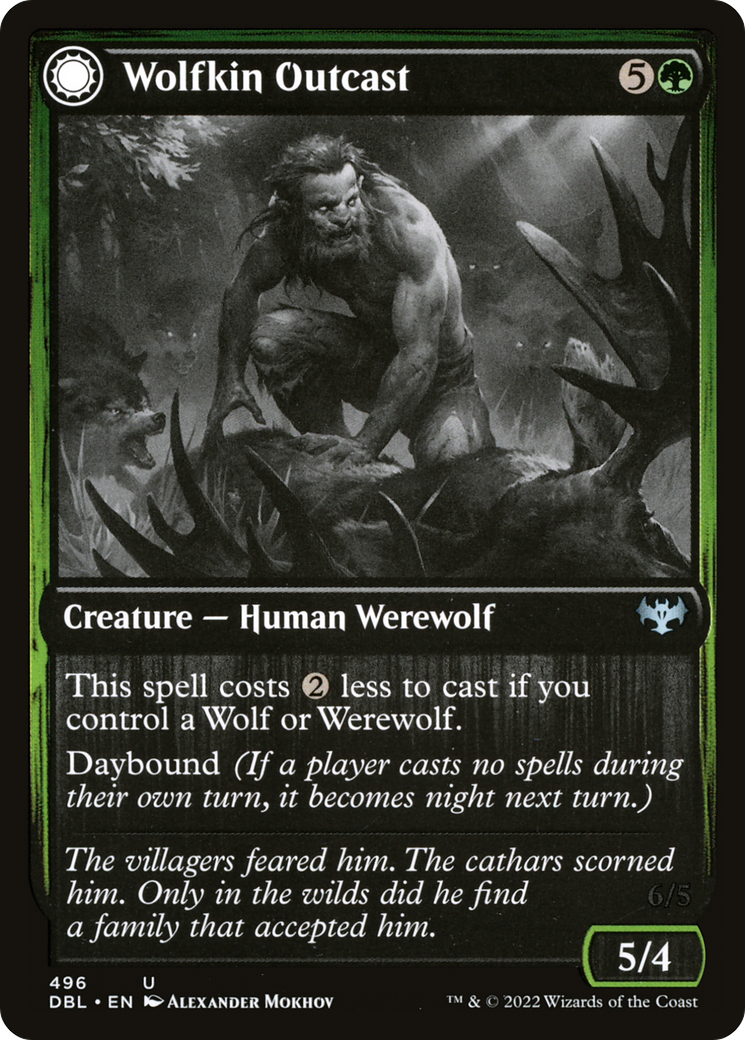 Wolfkin Outcast // Wedding Crasher (DBL-496) - Innistrad: Double Feature: (Double Faced Transform) Foil - Premium MTG Single from Wizards of the Coast - Just $0.43! Shop now at Game Crave Tournament Store