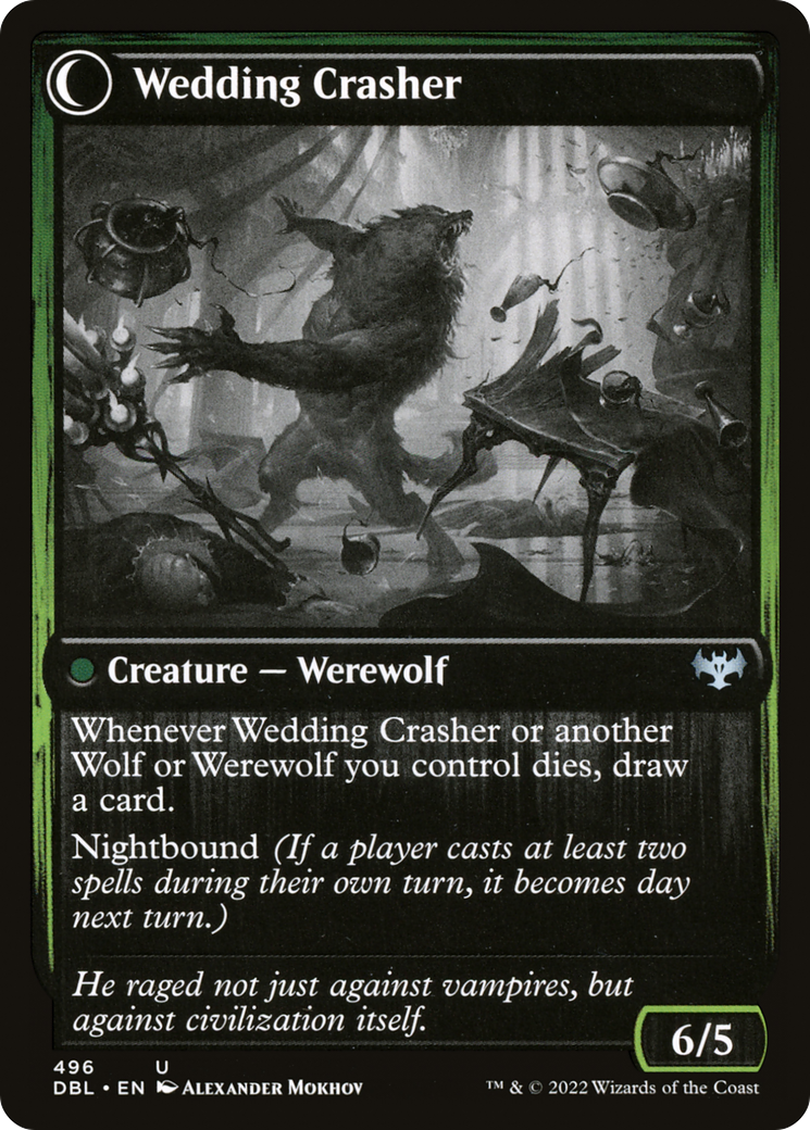 Wolfkin Outcast // Wedding Crasher (DBL-496) - Innistrad: Double Feature: (Double Faced Transform) Foil - Premium MTG Single from Wizards of the Coast - Just $0.43! Shop now at Game Crave Tournament Store