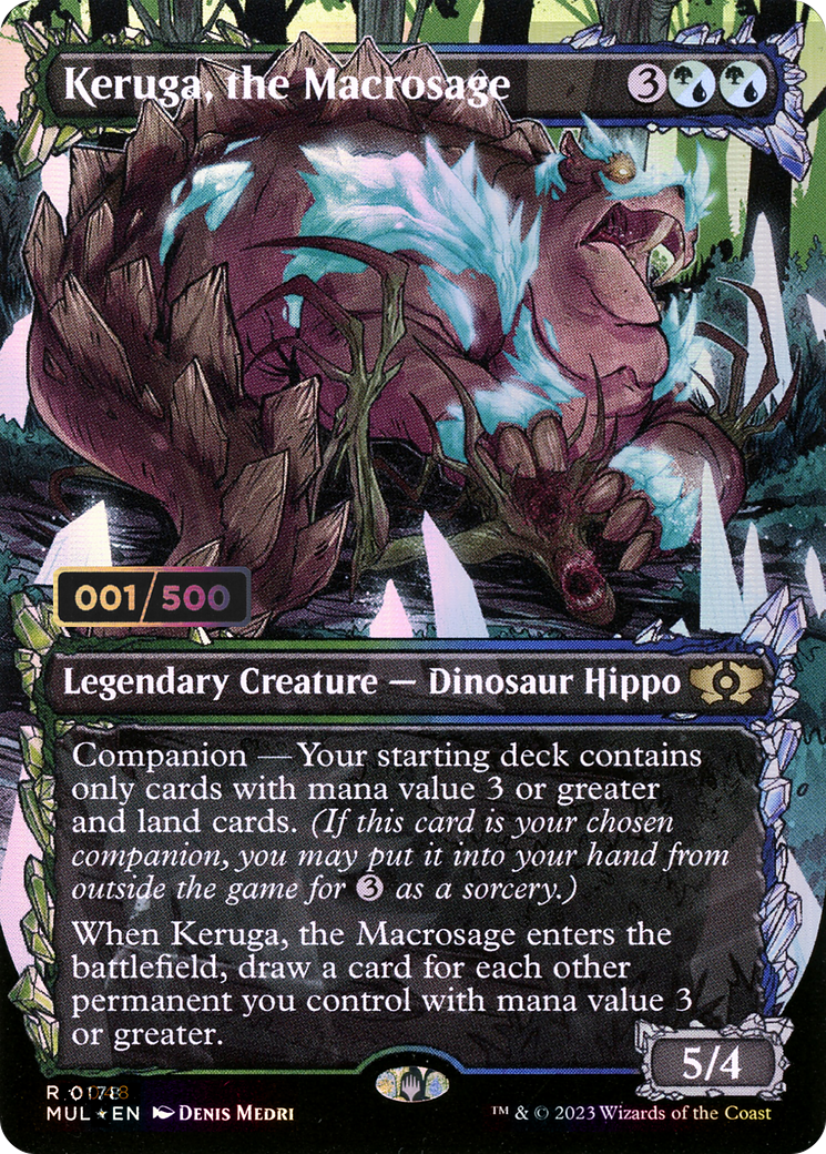 Keruga, the Macrosage (MUL-178Z) - Multiverse Legends: (Showcase) (Borderless) Foil - Premium MTG Single from Wizards of the Coast - Just $36.68! Shop now at Game Crave Tournament Store