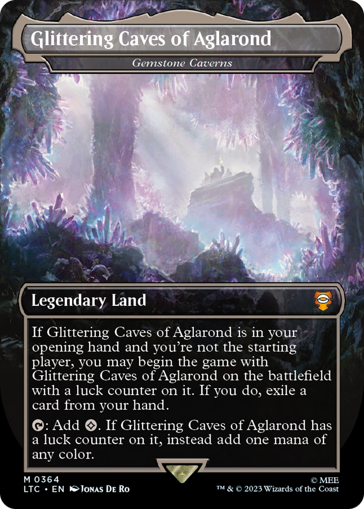 Gemstone Caverns (LTC-364) - Tales of Middle-earth Commander / Glittering Caves of Aglarond (Borderless) Foil - Premium MTG Single from Wizards of the Coast - Just $20.88! Shop now at Game Crave Tournament Store