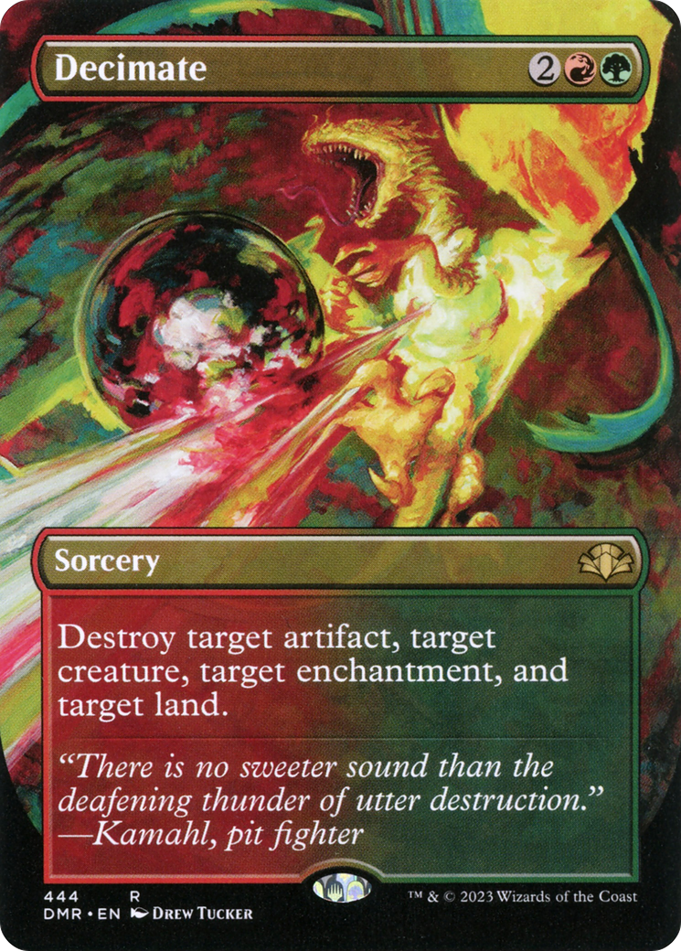 Decimate (DMR-444) - Dominaria Remastered (Borderless) - Premium MTG Single from Wizards of the Coast - Just $0.30! Shop now at Game Crave Tournament Store
