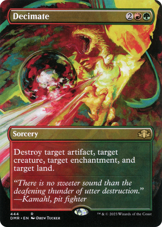 Decimate (DMR-444) - Dominaria Remastered (Borderless) - Premium MTG Single from Wizards of the Coast - Just $0.30! Shop now at Game Crave Tournament Store