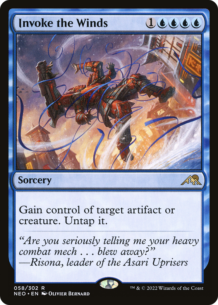 Invoke the Winds (NEO-058) - Kamigawa: Neon Dynasty Foil - Premium MTG Single from Wizards of the Coast - Just $0.08! Shop now at Game Crave Tournament Store