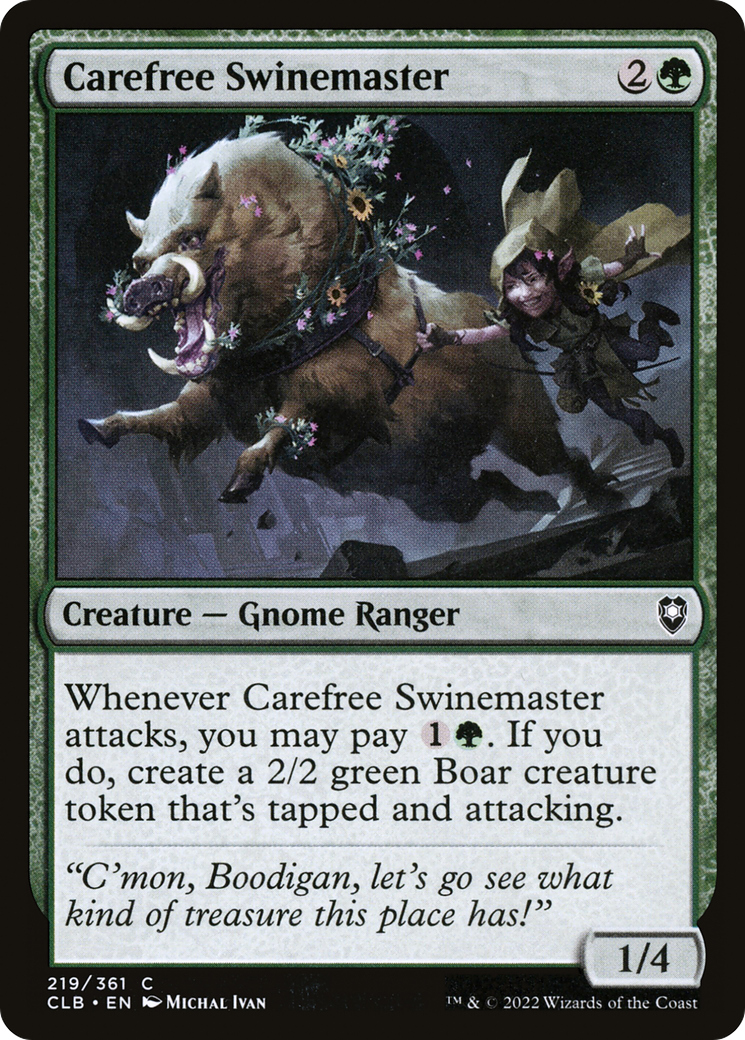 Carefree Swinemaster (CLB-219) - Commander Legends: Battle for Baldur's Gate - Premium MTG Single from Wizards of the Coast - Just $0.08! Shop now at Game Crave Tournament Store