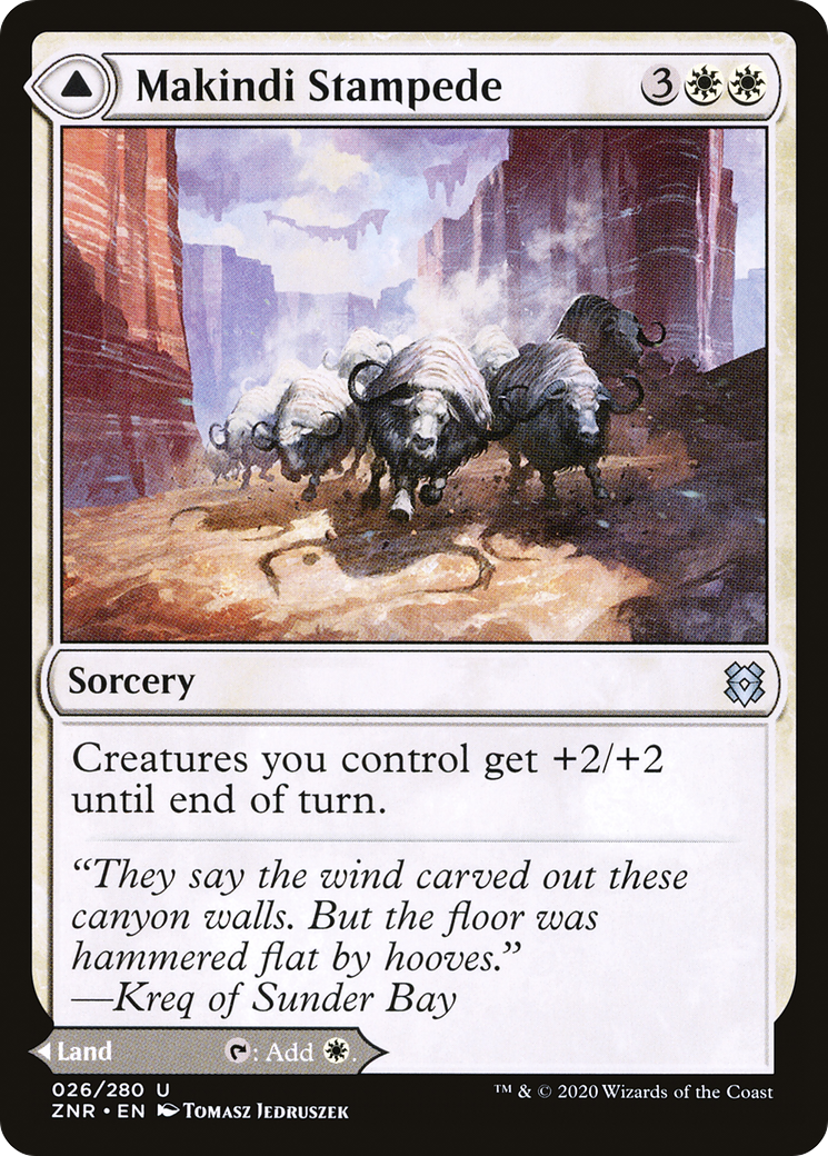 Makindi Stampede // Makindi Mesas (ZNR-026) - Zendikar Rising - Premium MTG Single from Wizards of the Coast - Just $0.08! Shop now at Game Crave Tournament Store