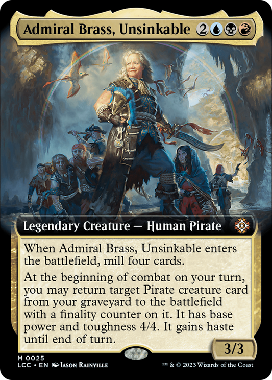 Admiral Brass, Unsinkable (LCC-025) - The Lost Caverns of Ixalan Commander: (Extended Art) Foil - Premium MTG Single from Wizards of the Coast - Just $0.09! Shop now at Game Crave Tournament Store