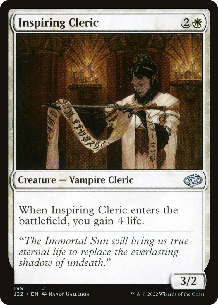 Inspiring Cleric (J22-199) - Jumpstart 2022 - Premium MTG Single from Wizards of the Coast - Just $0.08! Shop now at Game Crave Tournament Store
