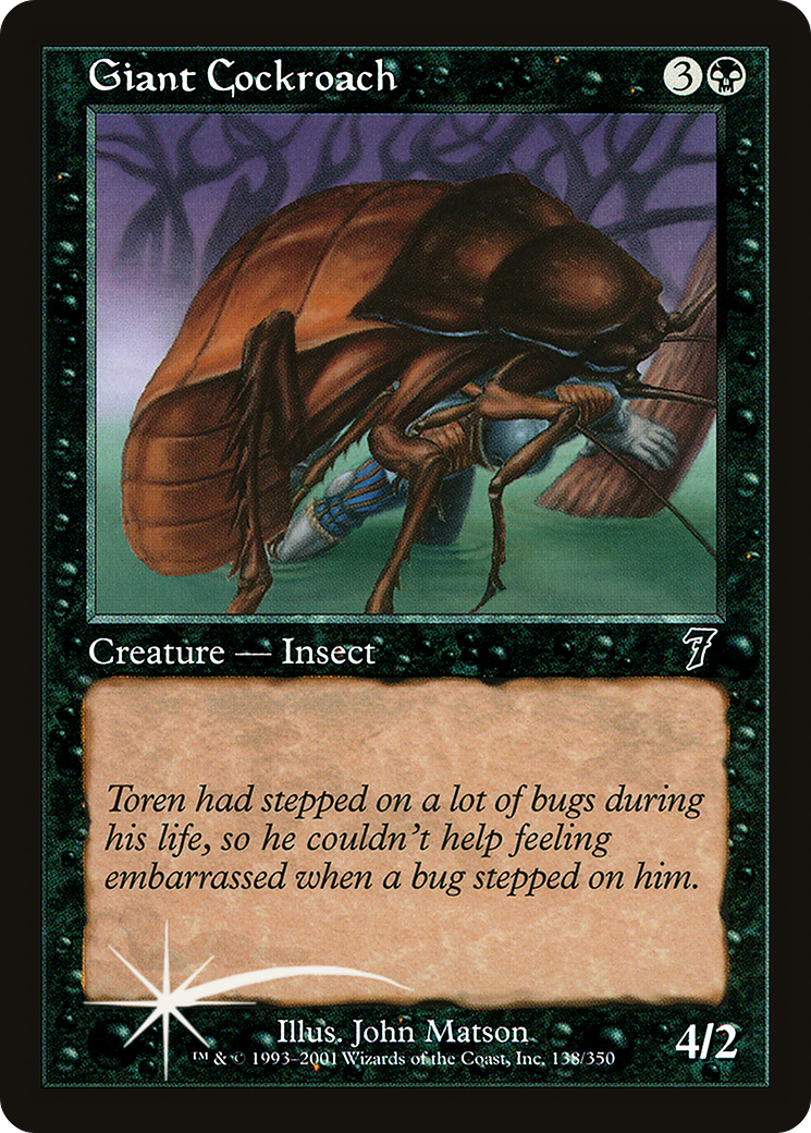 Giant Cockroach (7ED-138★) - Seventh Edition Foil - Premium MTG Single from Wizards of the Coast - Just $0.84! Shop now at Game Crave Tournament Store