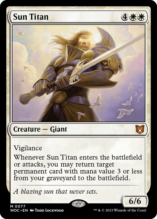 Sun Titan (WOC-077) - Wilds of Eldraine Commander - Premium MTG Single from Wizards of the Coast - Just $0.08! Shop now at Game Crave Tournament Store