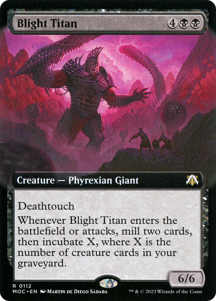 Blight Titan (MOC-112) - March of the Machine Commander: (Extended Art) - Premium MTG Single from Wizards of the Coast - Just $0.08! Shop now at Game Crave Tournament Store