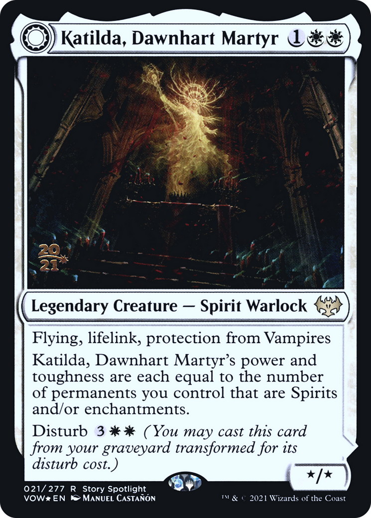 Katilda, Dawnhart Martyr // Katilda's Rising Dawn (PVOW-21S) - Innistrad: Crimson Vow Promos: (Double Faced Transform) Foil - Premium MTG Single from Wizards of the Coast - Just $0.81! Shop now at Game Crave Tournament Store