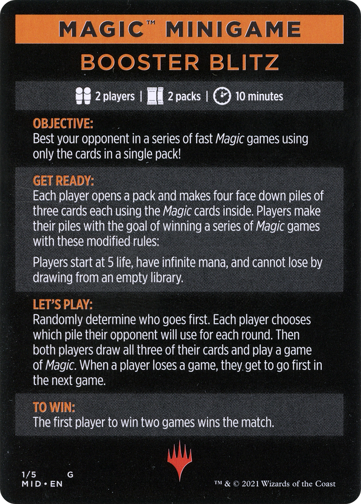 Booster Blitz (MMID-001) - Innistrad: Midnight Hunt Minigames - Premium MTG Single from Wizards of the Coast - Just $0! Shop now at Game Crave Tournament Store