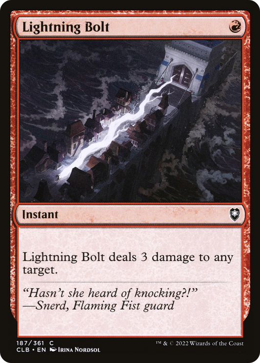Lightning Bolt (CLB-187) - Commander Legends: Battle for Baldur's Gate - Premium MTG Single from Wizards of the Coast - Just $0.50! Shop now at Game Crave Tournament Store