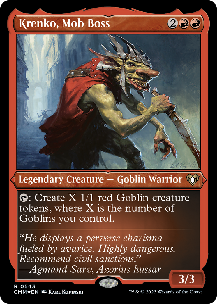 Krenko, Mob Boss (CMM-543) - Commander Masters Etched Foil - Premium MTG Single from Wizards of the Coast - Just $2.99! Shop now at Game Crave Tournament Store