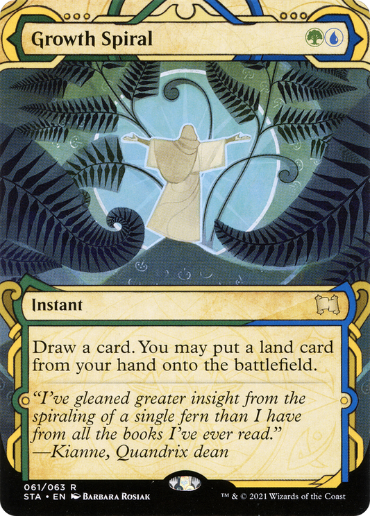 Growth Spiral (STA-061) - Strixhaven Mystical Archive: (Showcase) (Borderless) - Premium MTG Single from Wizards of the Coast - Just $2.18! Shop now at Game Crave Tournament Store