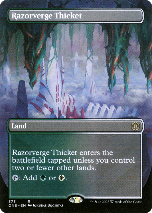 Razorverge Thicket (ONE-373) - Phyrexia: All Will Be One (Borderless) - Premium MTG Single from Wizards of the Coast - Just $0.47! Shop now at Game Crave Tournament Store