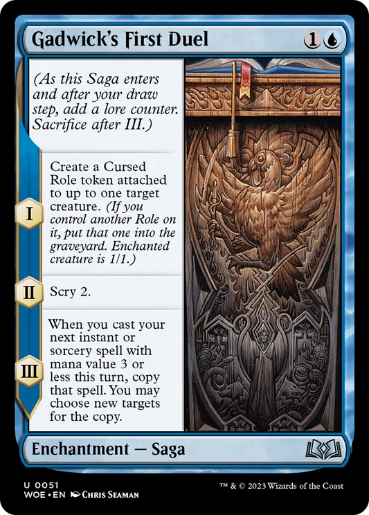 Gadwick's First Duel (WOE-051) - Wilds of Eldraine Foil - Premium MTG Single from Wizards of the Coast - Just $0.08! Shop now at Game Crave Tournament Store