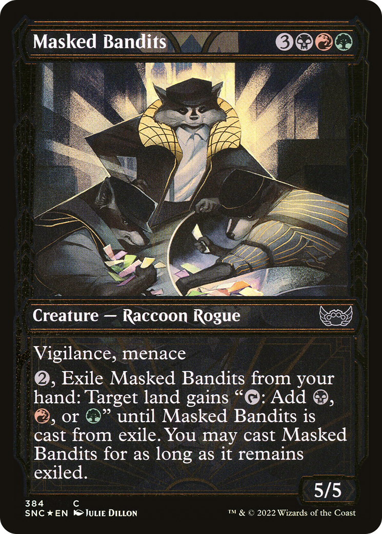 Masked Bandits (SNC-384) - Streets of New Capenna: (Showcase) Foil - Premium MTG Single from Wizards of the Coast - Just $0.08! Shop now at Game Crave Tournament Store