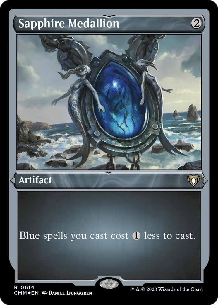 Sapphire Medallion (CMM-614) - Commander Masters Etched Foil - Premium MTG Single from Wizards of the Coast - Just $1.22! Shop now at Game Crave Tournament Store