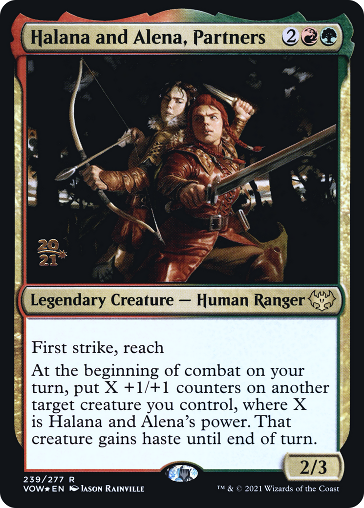 Halana and Alena, Partners (PVOW-239S) - Innistrad: Crimson Vow Promos Foil - Premium MTG Single from Wizards of the Coast - Just $0.84! Shop now at Game Crave Tournament Store